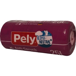 Pely Klimaneutral Anti Geruch Müllbeutel praktisch mit Zugband 25 Liter (14 Stück)