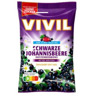 Vivil Schwarze Johannisbeere ohne Zucker (120g Beutel)