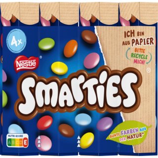 Smarties Multipack bunte Schokolinsen 4er (4x34g Rolle)