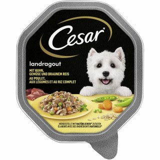 Cesar Schale Landragout mit Huhn, Gemüse und braunem Reis (150 g)