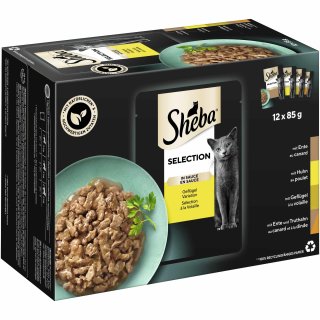Sheba Selection in Sauce Geflügel Variation Pouch (12 x 85 g)
