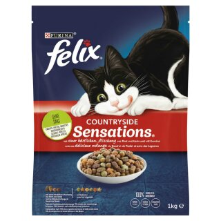 felix Meaty Sensations mit Rind, Huhn und Gemüsezugabe (1kg Beutel)