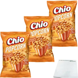 Chio Ready Made Popcorn Toffee Karamell 3er Pack (3x120g Packung) + usy Block