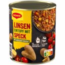 Maggi Linsen Eintopf mit Speck und natürlichen Zutaten 3er Pack (3x800g Dose) + usy Block