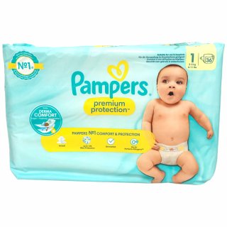 Pampers Premium Protection Windeln Gr.1, 2-5kg (36Stk Packung)