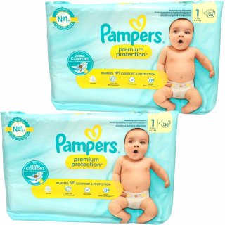 Pampers Premium Protection Windeln Gr.1, 2-5kg (2x 36Stk Packung)
