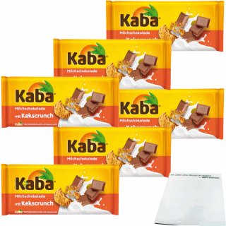 Kaba Schokoladentafel mit Kekscrunch 6er Pack (6x100g Packung) + usy Block