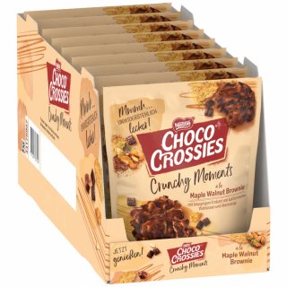 Choco Crossies Crunchy Moments à la Maple Walnut Brownie 140g Knusperpralinen aus Milchschokolade mit Cornflakes, Walnusskrokant und Schoko-Browniestyle-Stückchen