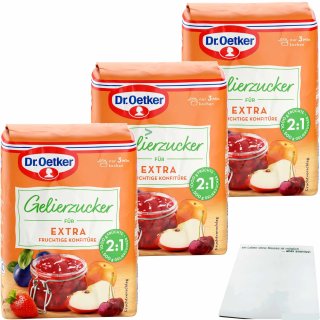Dr. Oetker Gelierzucker Extra 2:1 3er Pack (3x500g Packung) + usy Block