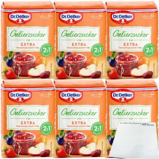 Dr. Oetker Gelierzucker Extra 2:1 6er Pack (6x500g Packung) + usy Block