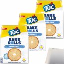 TUC Bake Rolls Brotchips Meersalz 3er Pack (3x150g Packung) + usy Block