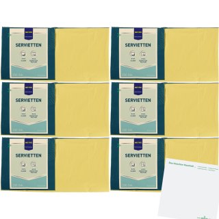 METRO Professional Servietten Gelb 6er Pack (6x250Stk 33x33cm Packung) + usy Block