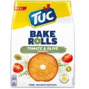 TUC Bake Rolls Brotchips Tomate Olive 3er Pack (3x150g Packung) + usy Block