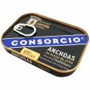 Consorcio Anchoas en aceite de oliva, Sardellenfilet in Olivenöl 3er Pack (3x74g Dose) + usy Block