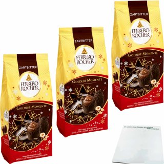 Rocher Goldene Momente Zartbitter 3er Pack (3x90g Packung) + usy Block