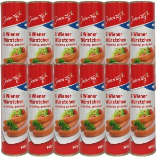 Jeden Tag Wiener Würstchen im Saitling geräuchert 12er VPE (72x50g)
