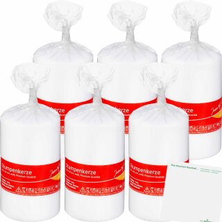Jeden Tag Stumpenkerze 128x68mm weiss 6er Pack (6Stk) + usy Block