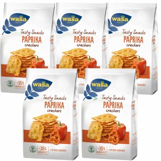 Wasa Tasty Snacks Paprika Crackers VPE (5x150g Packung)