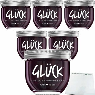 Glück Fruchtaufstrich Johannisbeere VPE (6x230g Glas) + usy Block
