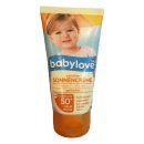 Babylove sensitive Sonnencreme Vitamin E + Aloe Vera, parfümfrei, LSF50+ (75ml Tube)