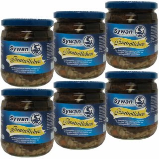 Sywan Bratröllchen aus Heringsfilets in würziger Marianade 6er Pack (6x400g Glas)