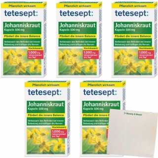 tetesept Johanniskraut Kapseln 500mg (5x60 Kp) VPE + usy Block