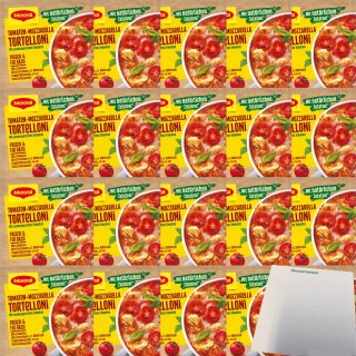 Maggi Fix Tomaten Mozzarella Tortelloni 20er Pack (20x34g Packung) + usy Block
