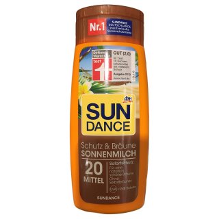 Sundance Schutz & Bräune Sonnenmilch LSF20 (200ml Flasche)