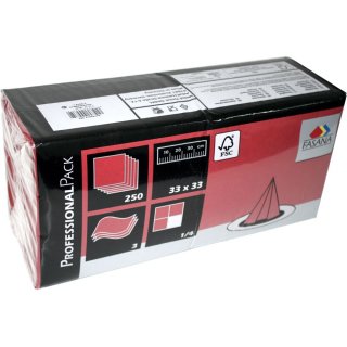 Fasana Premium Servietten Papier Bordeaux (250 Stck., 330mm 3-lagig 1/4 Falz)