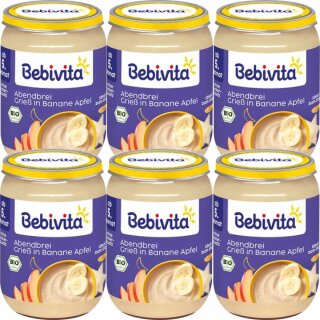 Bebivita Abendbrei Grieß-Banane-Apfel (6x190g Glas) VPE