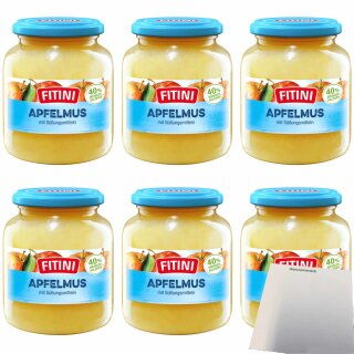 Fitini Apfelmus 6er Pack (6x370ml Glas) + usy Block