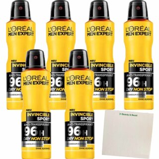 LOREAL MEN EXPERT Deo Spray Invincible Sport 6er Pack (6x150ml Flasche) + usy Block