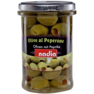nadia Oliven mit Paprikafüllung (310ml Glas)