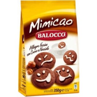 Mimicao Balocco Biscotti Allegre Faccine Kakaokekse mit Nuss (350g Beutel)
