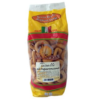 La SpigaTaralli-Gebäck mit Paprika (500g Beutel)