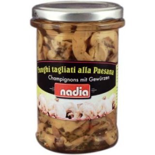 nadia Champignons mit Gewürzen (310ml Glas)