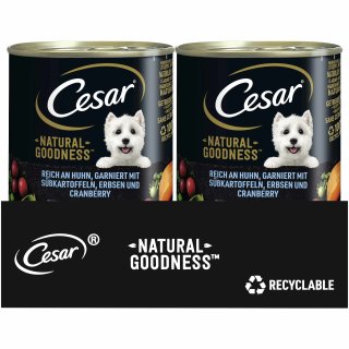 Cesar Dose Natural Goodness Reich an Huhn, garniert mit Skartoffeln