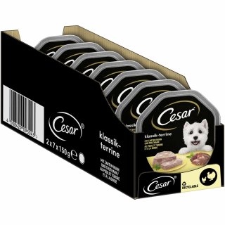 Cesar Klassik-Terrine mit zartem Huhn und Truthahn (14x150 g) VPE