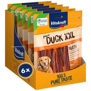 Vitakraft pure Duck XXL Filets Entenbrustfiletstreifen VPE (6x250g Packung)