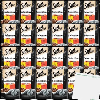 Sheba Selection in Sauce mit Huhn & Rind 24er Pack (24x85g Packung) + usy Block