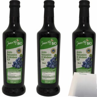 Jeden Tag Aceto Balsamico di Modena IGP Essig dunkel 3er Pack (3x500ml) + usy Block