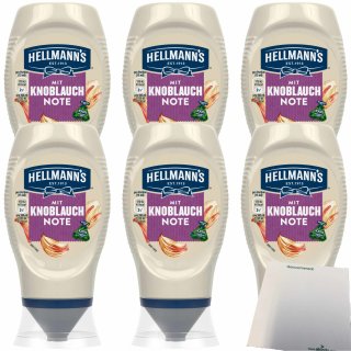 Hellmanns Sauce mit Knoblauchnote 6er Pack (6x250ml Squeezeflasche) + usy Block