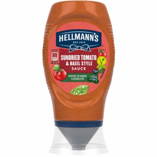 Hellmanns Sundried Tomato & Basil Style Sauce (250ml Squeezeflasche)