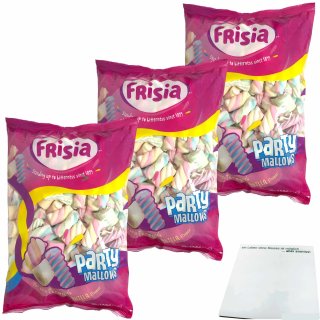 Frisia Schaumzucker Feest Spekken Party Marshmallows 3er Pack (3x1000g XXL Beutel) + usy Block