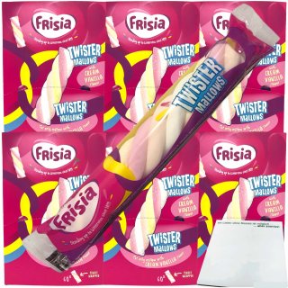 Frisia Schaumzucker Twister Mallows Marshmallows 360 Stück (6x1,050kg Karton) + usy Block