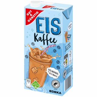 GUT&GÜNSTIG Eis Kaffee Vollmundig im Geschmack kalt und heiß ein Genuss 1,5% Fett (1 Liter Packung)
