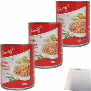 Jeden Tag Weiße Bohnen mit Suppengrün 3er Pack (3x800g Dose) + usy Block