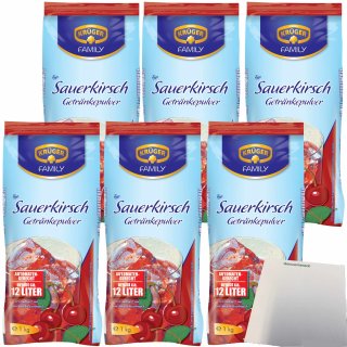 Krüger Getränkepulver Sauerkirsche 6er Pack (6x1kg Beutel) + usy Block