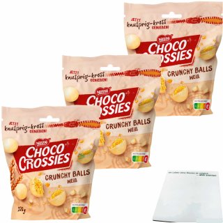 Nestle Choco Crossies Crunchy Balls Weiss 3er Pack (3x200g Packung) + usy Block
