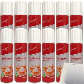Jeden Tag Sprühsahne 30% 12er Pack (12x250 ml Dose) + usy Block